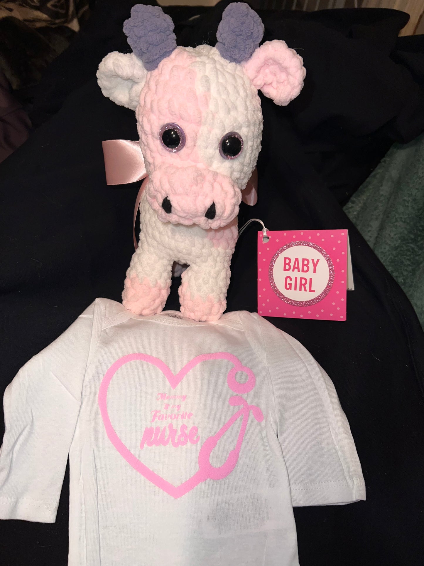 Crocheted baby cow
