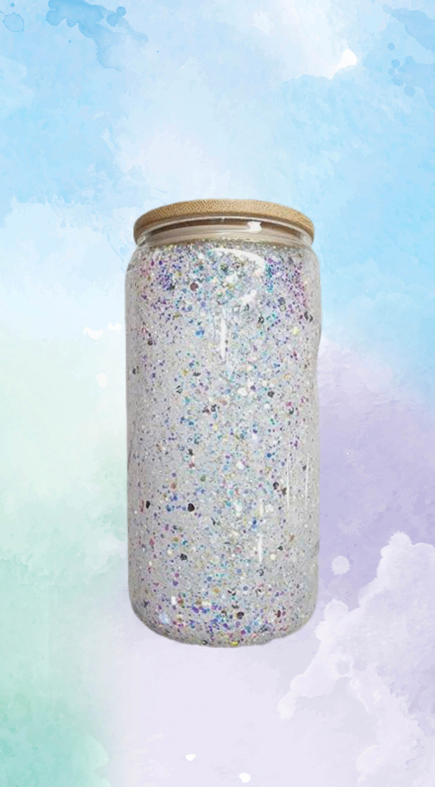 Glitter globe glass tumbler 16oz